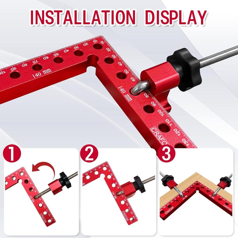 crafom Corner Clamp for Woodworking, 90 Degree Corner Clamp With Box, Set of 8(3” 5.5”) Aluminum Alloy Right Angle Clamp, Wood Working Tools, Positioning Squares for Frame, Box, Cabinets, Drawers. - Image 4
